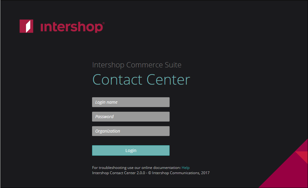 Contact center login page
